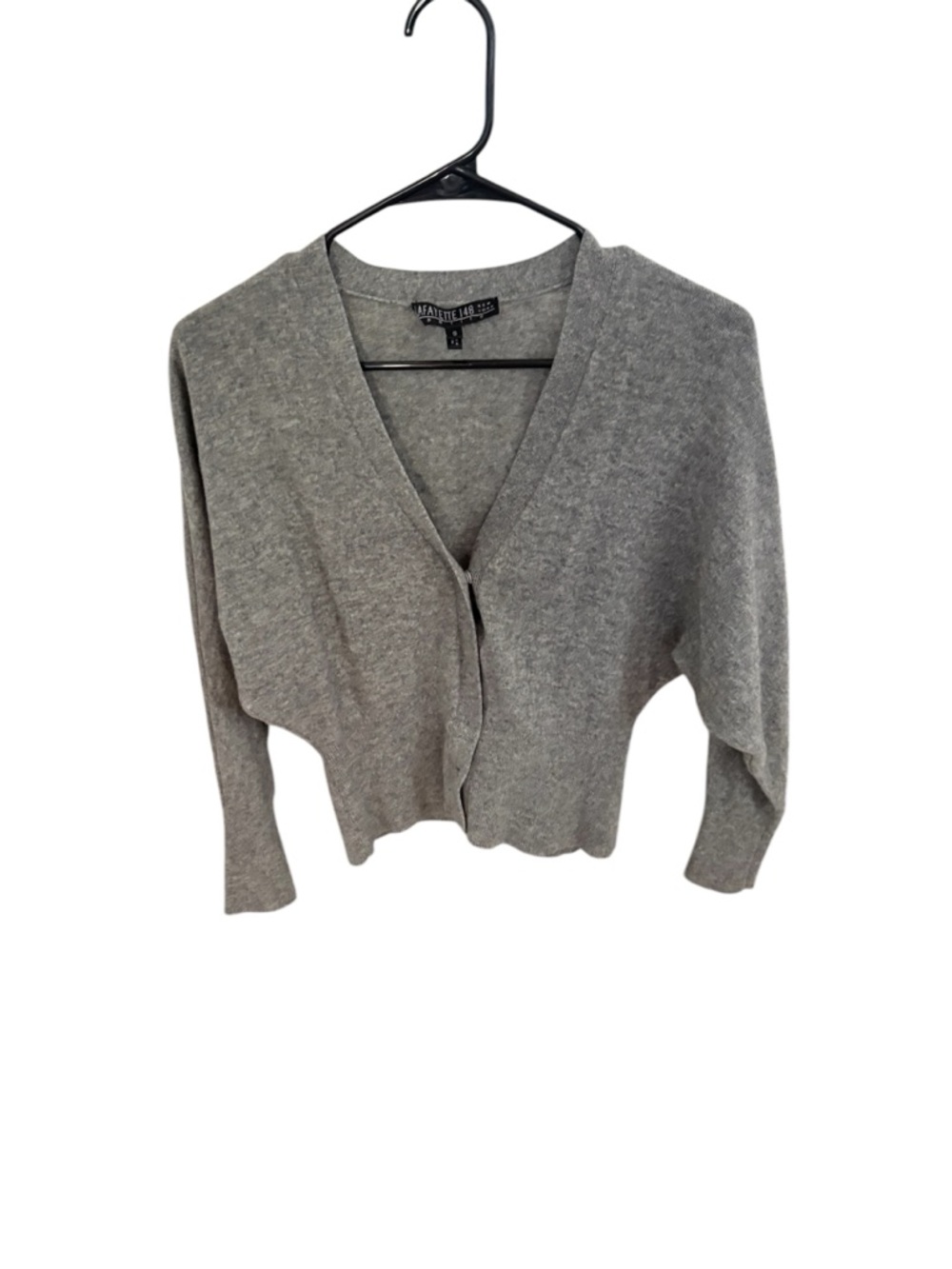 Lafayette 148 New York Heather Gray Button-Front Cardigan